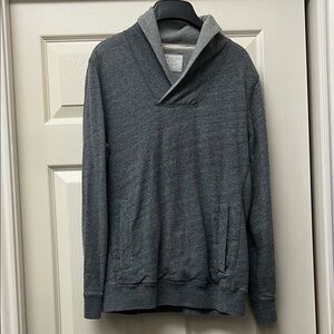 Abercrombie & Fitch Men's V-Neck Shawl Pullover Sweater - Charcoal Gray
